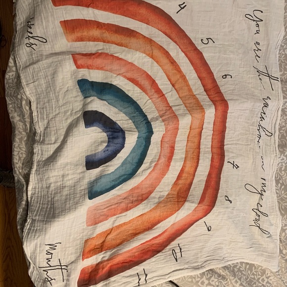 Boho Rainbow Baby Monthly Photo Blanket - like new - Picture 4 of 4